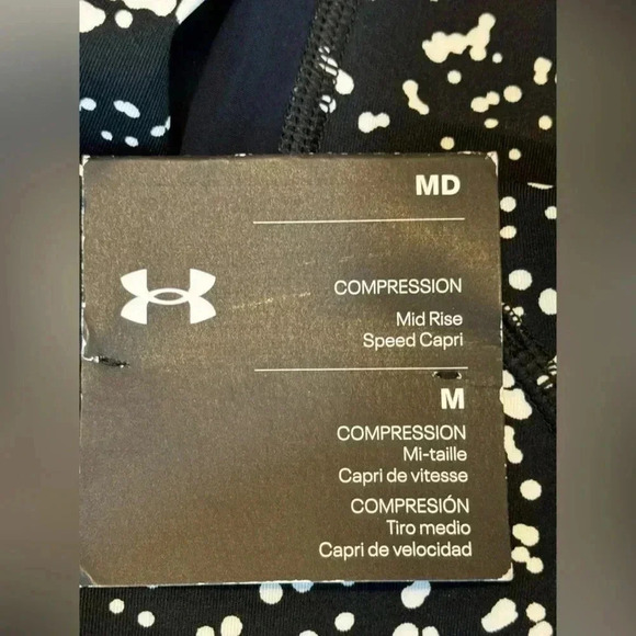 UnderArmour Black and White Print Compression Capri Leggings - Size M & XS - Picture 10 of 12